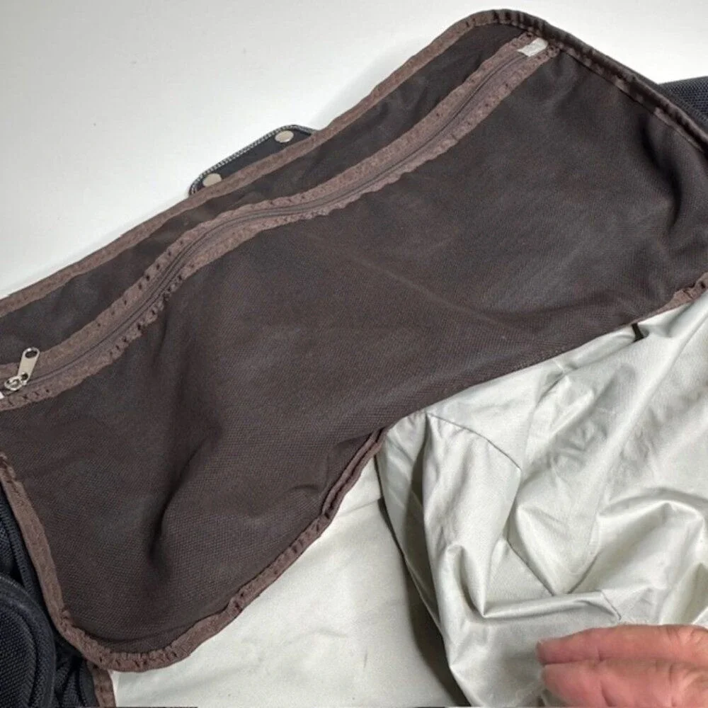 Lands' End Weekender‎ Black and Cream Canvas Travel Bag